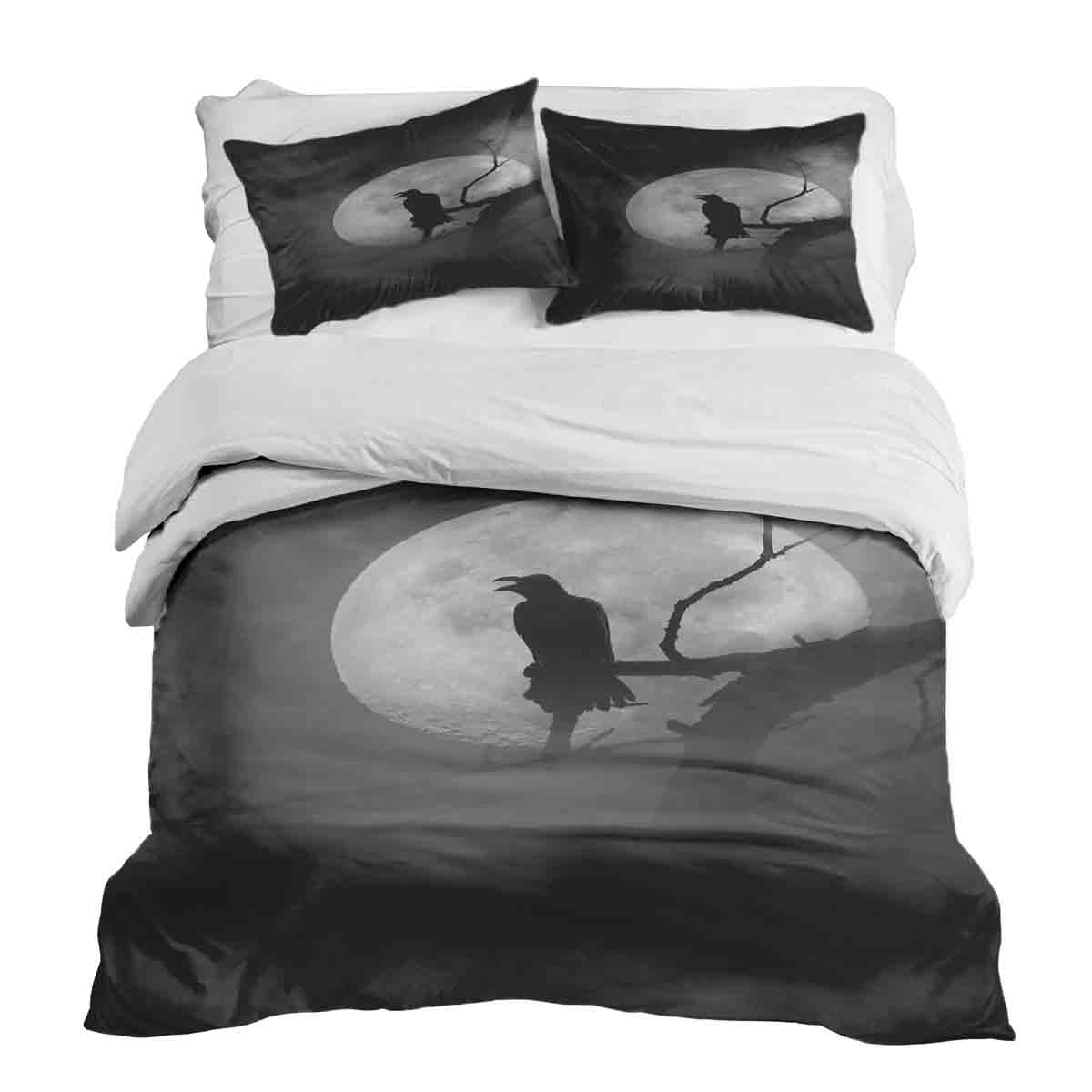 Set de ropa de cama con manta terapéutica Cuervo a la luz de la luna