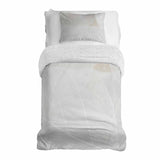 Set de ropa de cama con manta terapéutica gris con patrón blanco