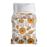 Manta terapéutica original - Funda de algodón blanca con hoja y calabaza