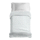 Manta terapéutica original - Funda de algodón blanca con corazones azules