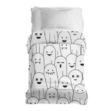 Manta terapéutica original - Funda de algodón blanca con fantasmas divertidos