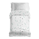 Juego de ropa de cama con manta terapéutica blanca con plumas y puntos