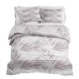 Juego de ropa de cama con manta terapéutica blanca con hojas moradas