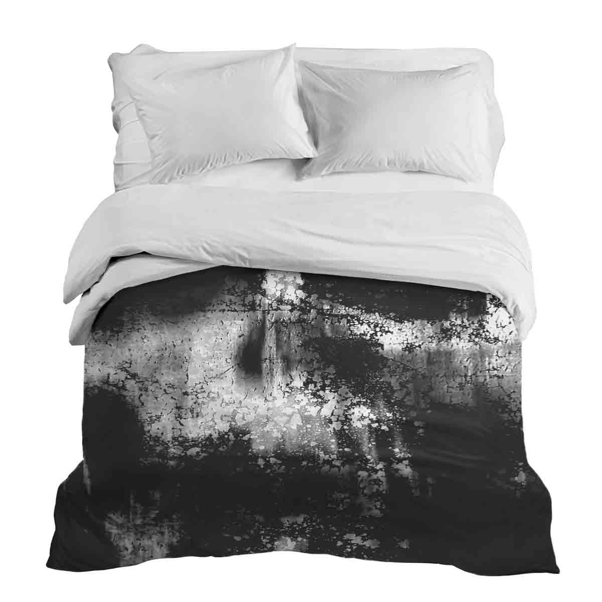 Manta terapéutica original - Funda de algodón negra con patrón jaspeado