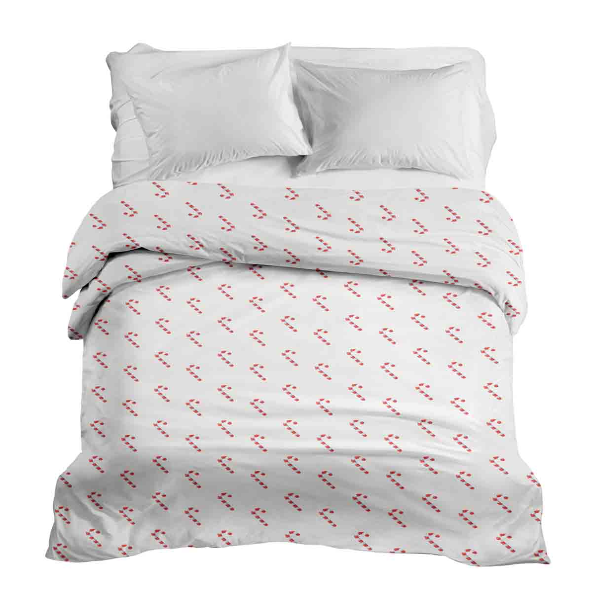 Manta terapéutica original - Funda de algodón blanca con bastones de caramelo