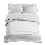 Juego de ropa de cama con manta terapéutica blanca con pequeñas formas