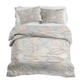 Juego de ropa de cama con mantas terapéuticas y hojas de palma coloridas