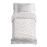 Juego de ropa de cama con mantas terapéuticas blancas con delicadas rosas