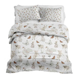 Juego de ropa de cama con manta terapéutica blanco animales tiernos