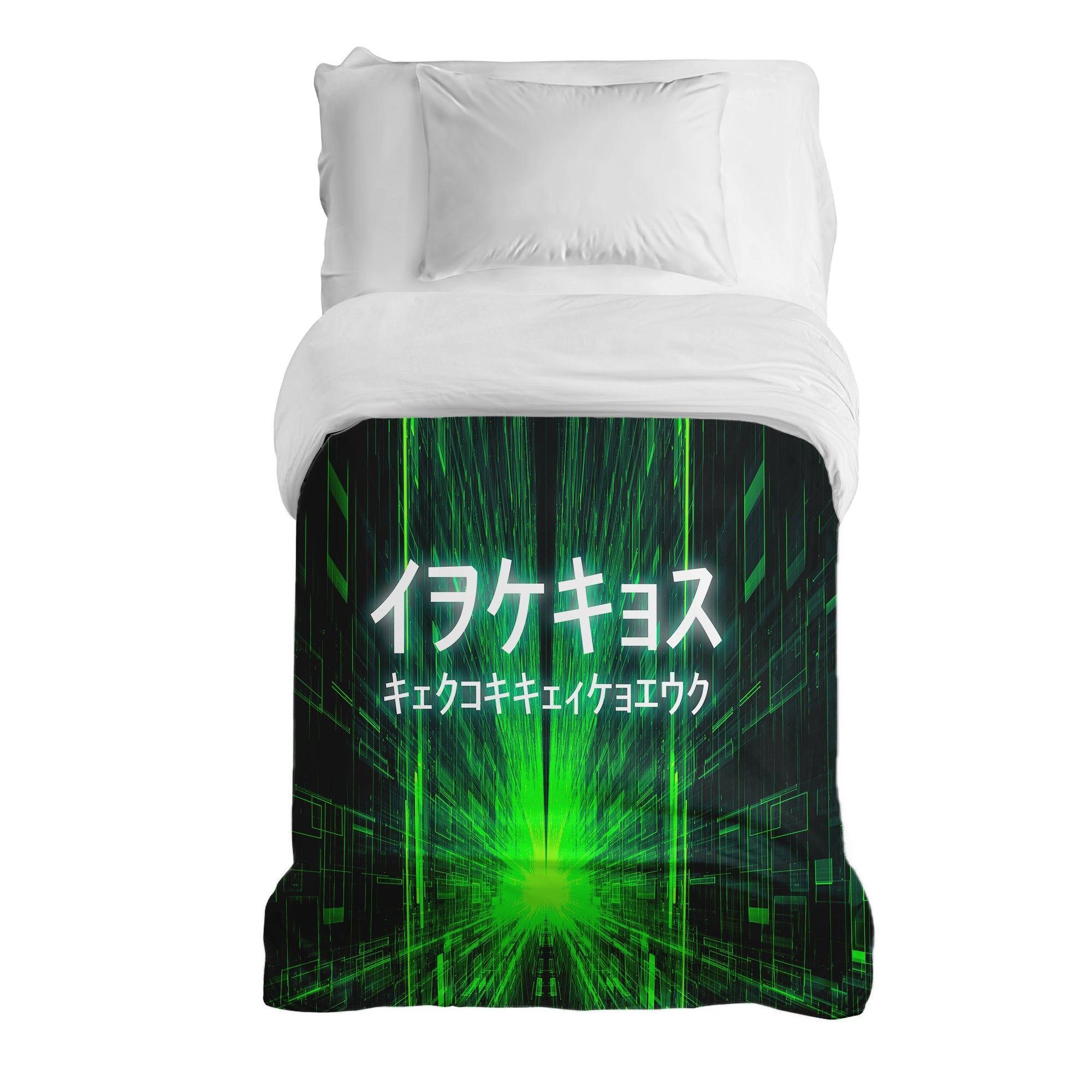 Manta terapéutica original - Funda de algodón verde con inscripción china