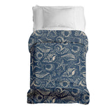 Manta terapéutica original - Funda de algodón azul con conchas