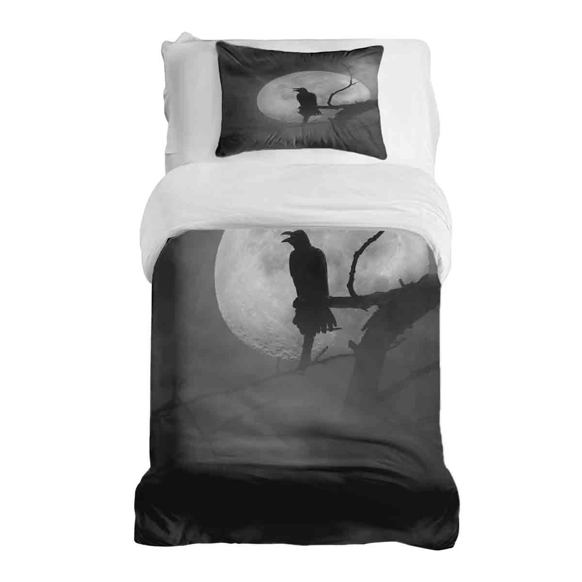 Set de ropa de cama con manta terapéutica Cuervo a la luz de la luna