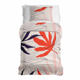 Set de ropa de cama con manta terapéutica beige con hojas de colores