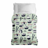 Manta terapéutica original - Funda de algodón verde claro con sushi