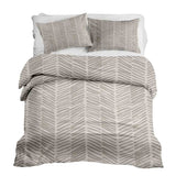 Juego de ropa de cama con manta terapéutica beige con rayas