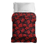 Manta terapéutica original - Funda de algodón negra con rosas rojas