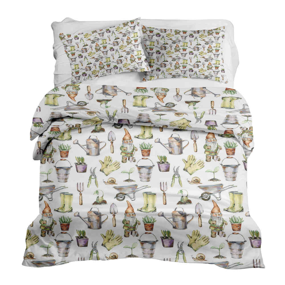 Juego de ropa de cama con manta terapéutica blanca para jardinería