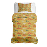 Juego de ropa de cama con mantas terapéuticas naranja con tractores