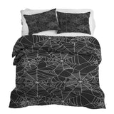 Set de ropa de cama con manta terapéutica negra con telaraña