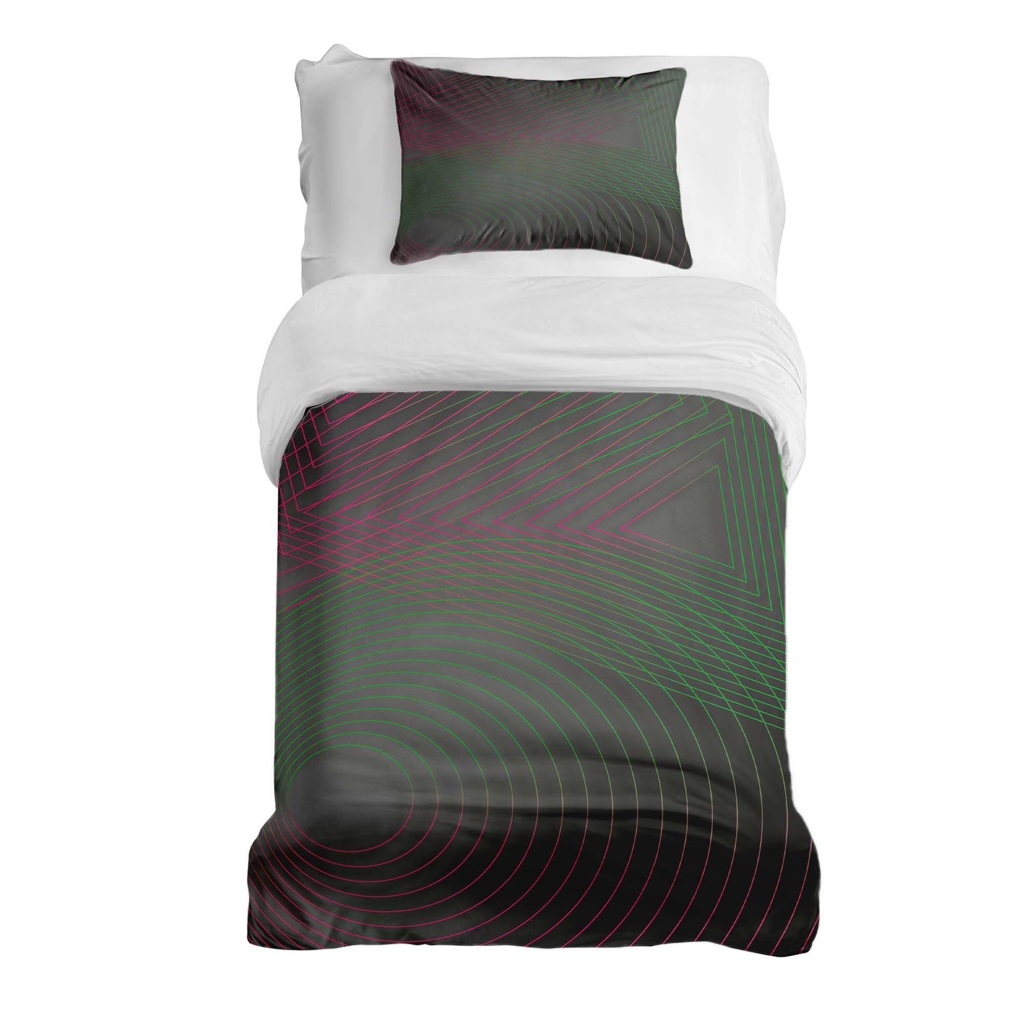 Set de ropa de cama con mantas terapéuticas, degradado de colores y formas