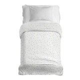 Juego de ropa de cama con manta terapéutica blanca con estrellas y puntos