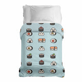 Manta terapéutica original - Funda de algodón azul claro con sushi