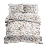 Set de ropa de cama con manta terapéutica blanca con ramas marrón claro