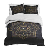 Set de ropa de cama con manta terapéutica negro místico mandala