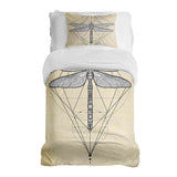 Set de ropa de cama con manta terapéutica amarillo con libélula