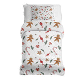 Juego de ropa de cama con manta terapéutica blanca para la época navideña