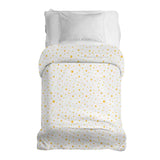 Manta terapéutica original - Funda de algodón blanca con estrellas amarillas
