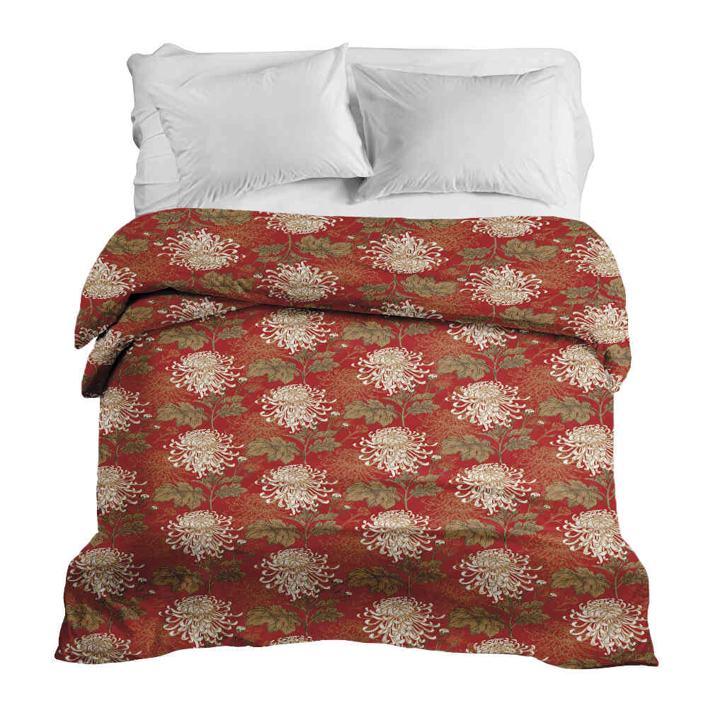 Manta terapéutica original - Funda de algodón roja con gran flor