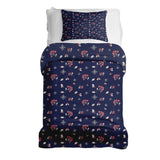 Set de ropa de cama con manta terapéutica azul grosella roja