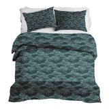 Set de ropa de cama con manta terapéutica ondas turquesa-verde