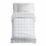 Manta terapéutica original - Funda de algodón blanca azul a cuadros
