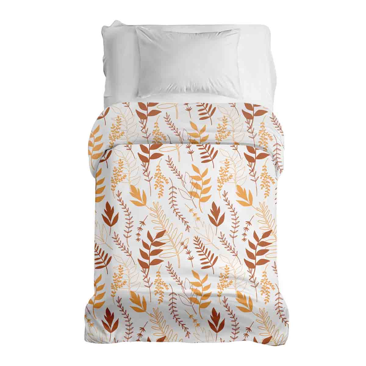 Manta terapéutica original - Funda de algodón blanca con ramas otoñales