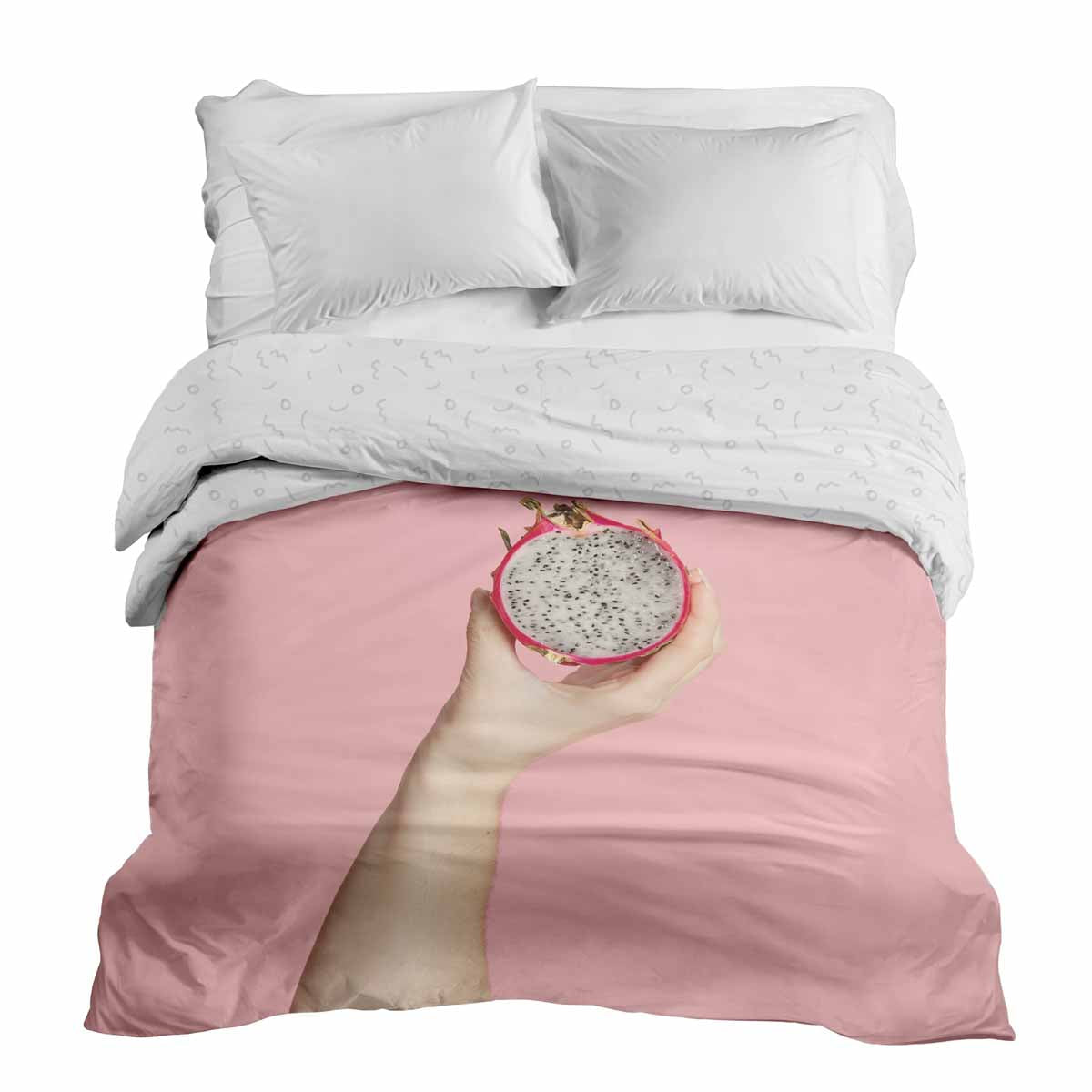 Manta terapéutica original - Funda de algodón rosa con fruta del dragón