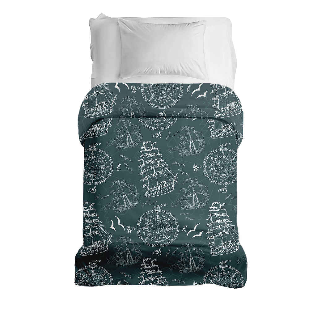 Manta terapéutica original - Funda de algodón con barcos