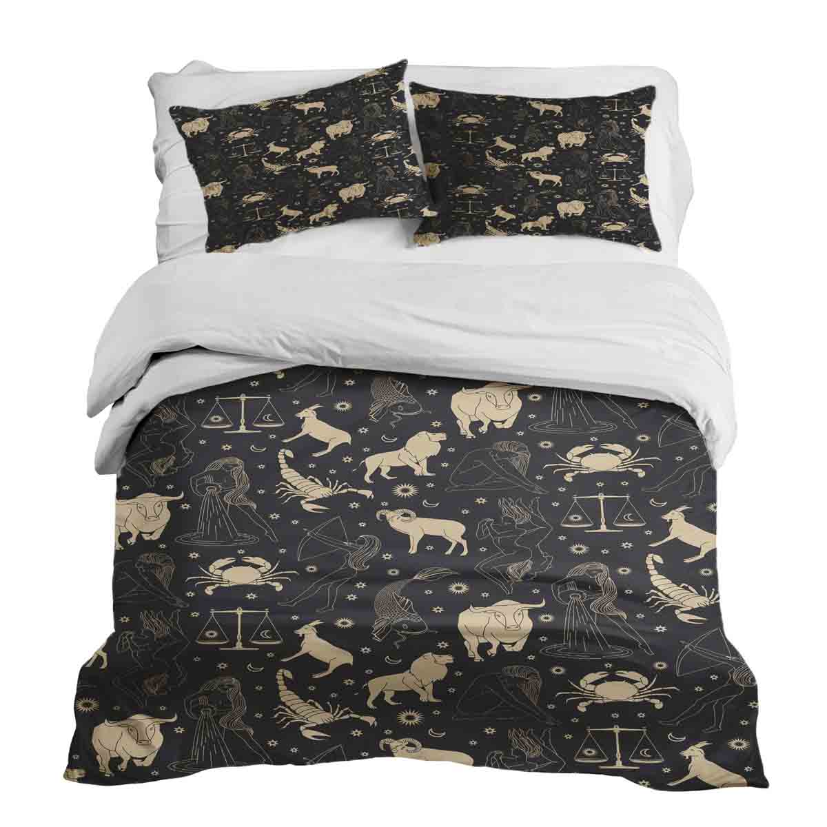 Juego de ropa de cama con manta terapéutica negro constelaciones