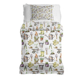 Set de ropa de cama con manta terapéutica blanca para jardinería