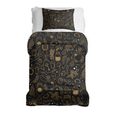 Juego de ropa de cama con manta terapéutica negro mágico