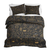 Juego de ropa de cama con manta terapéutica negro mágico