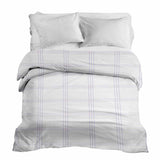 Manta terapéutica original - Funda de algodón blanca con rayas moradas
