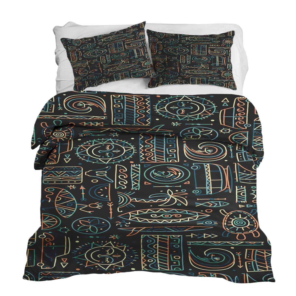 Set de ropa de cama con manta terapéutica con patrón hawaiano verde