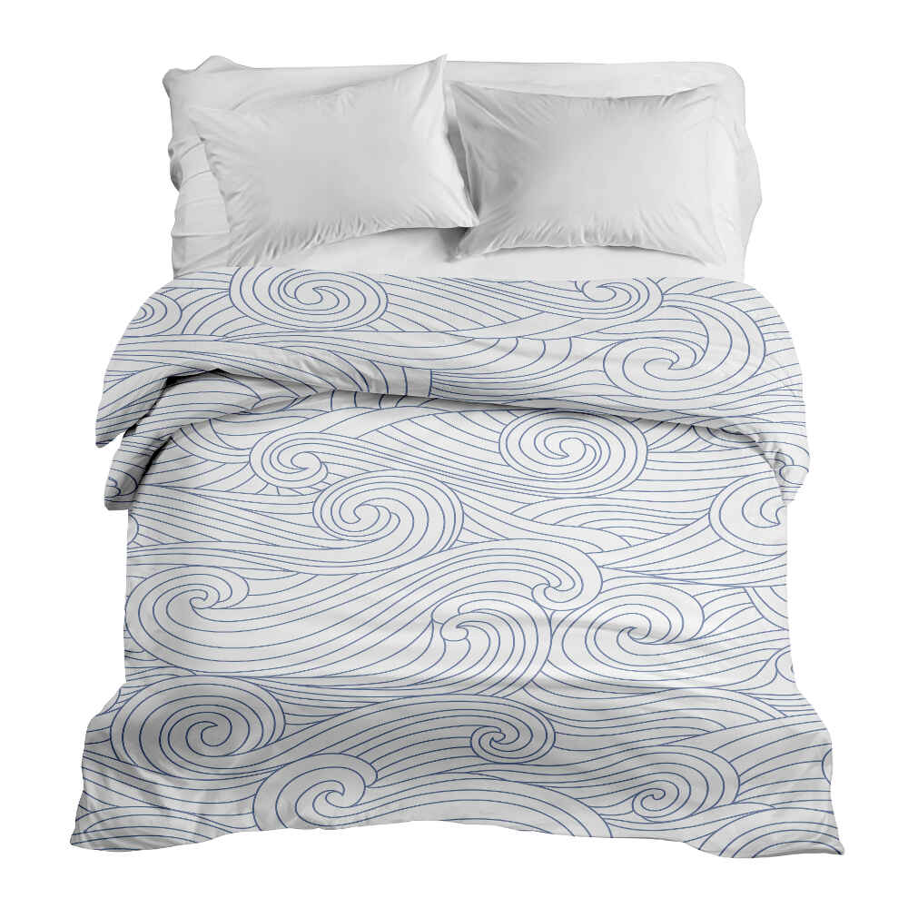 Manta terapéutica original - Funda de algodón con ondas azules