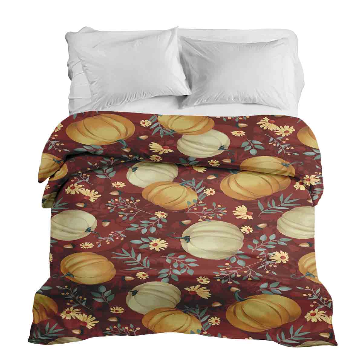 Manta terapéutica original - Funda de algodón roja con calabazas