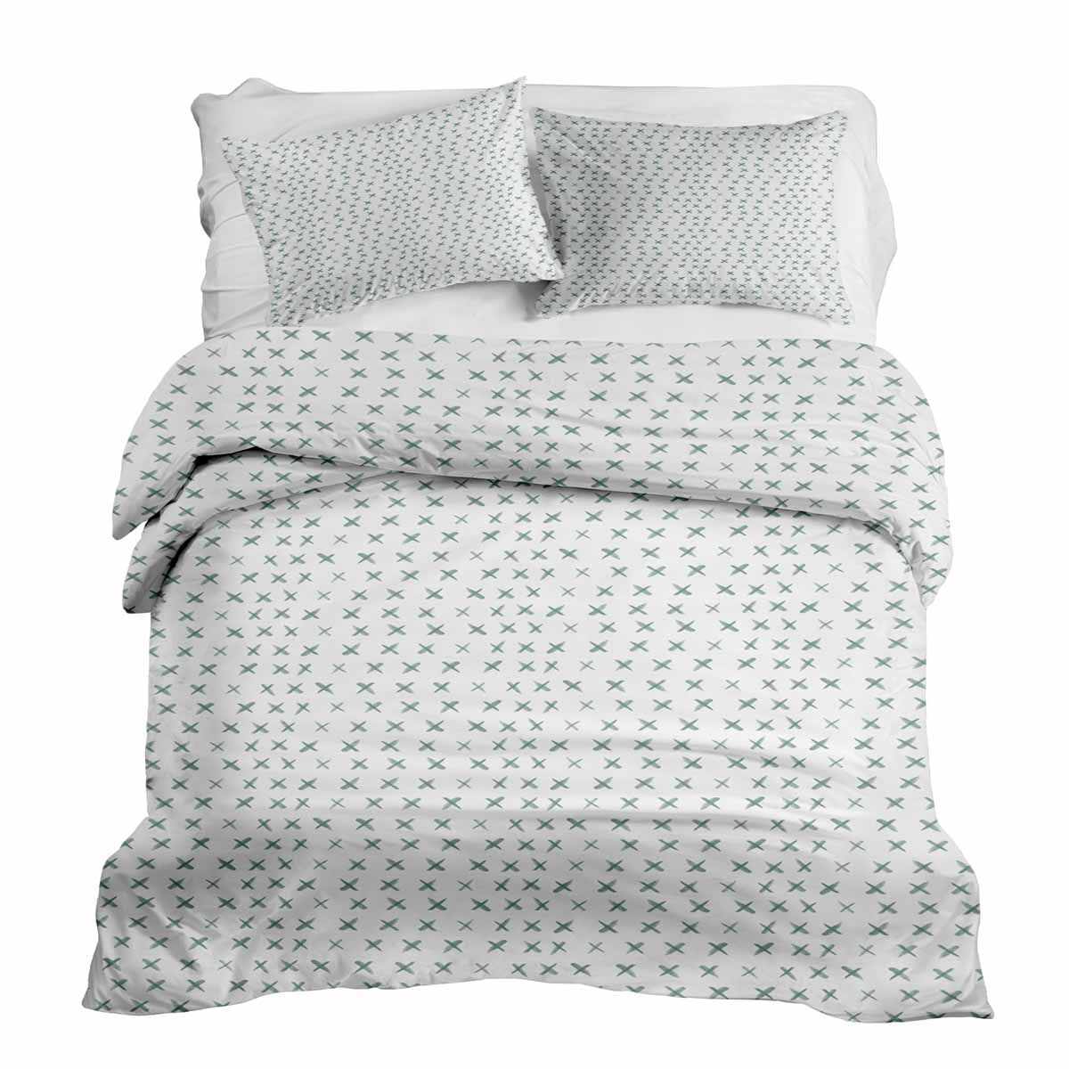 Set de ropa de cama con mantas terapéuticas con cruces verdes