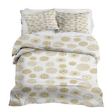 Juego de ropa de cama con manta terapéutica y adornos navideños dorados