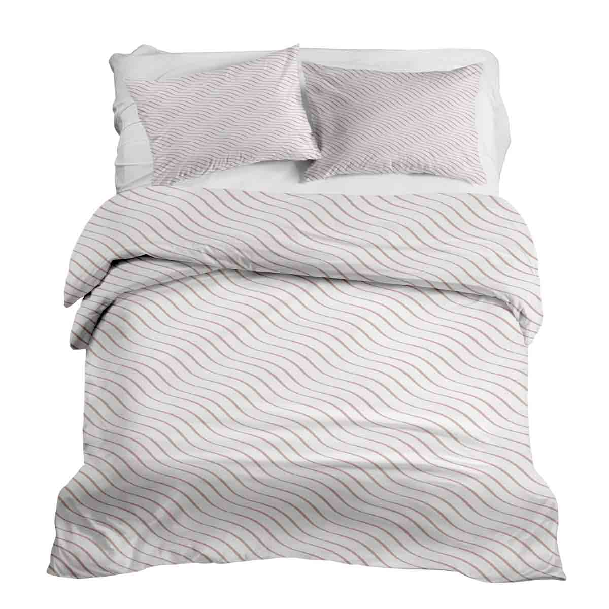 Set de ropa de cama con manta terapéutica rosa con ondas