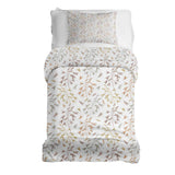 Set de ropa de cama con mantas terapéuticas y delicadas ramas coloridas